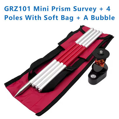 New Mini 360 Degree Prism for SWISS TYPE Total Station Replace GRZ101 Mini Prism Survey + 4 Poles With Soft Bag + A Bubble