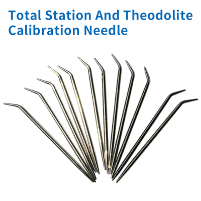 Total station theodolite base calibration needle